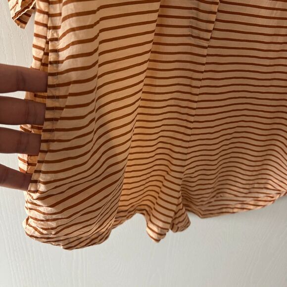 Acacia‎ Swimwear Womens Striped Button Down Silk Cotton Romper Coverup Large - Picture 6 of 8